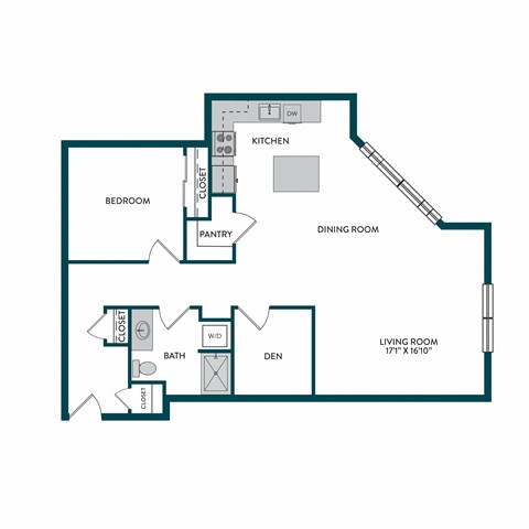 Aspire11 Apartments in Tacoma, Washington 1x1 with Den Floor Plan